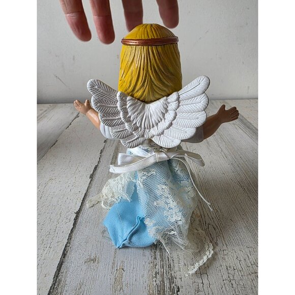 Mini ceramic angel tree topper cherub Xmas decor - Picture 4 of 7
